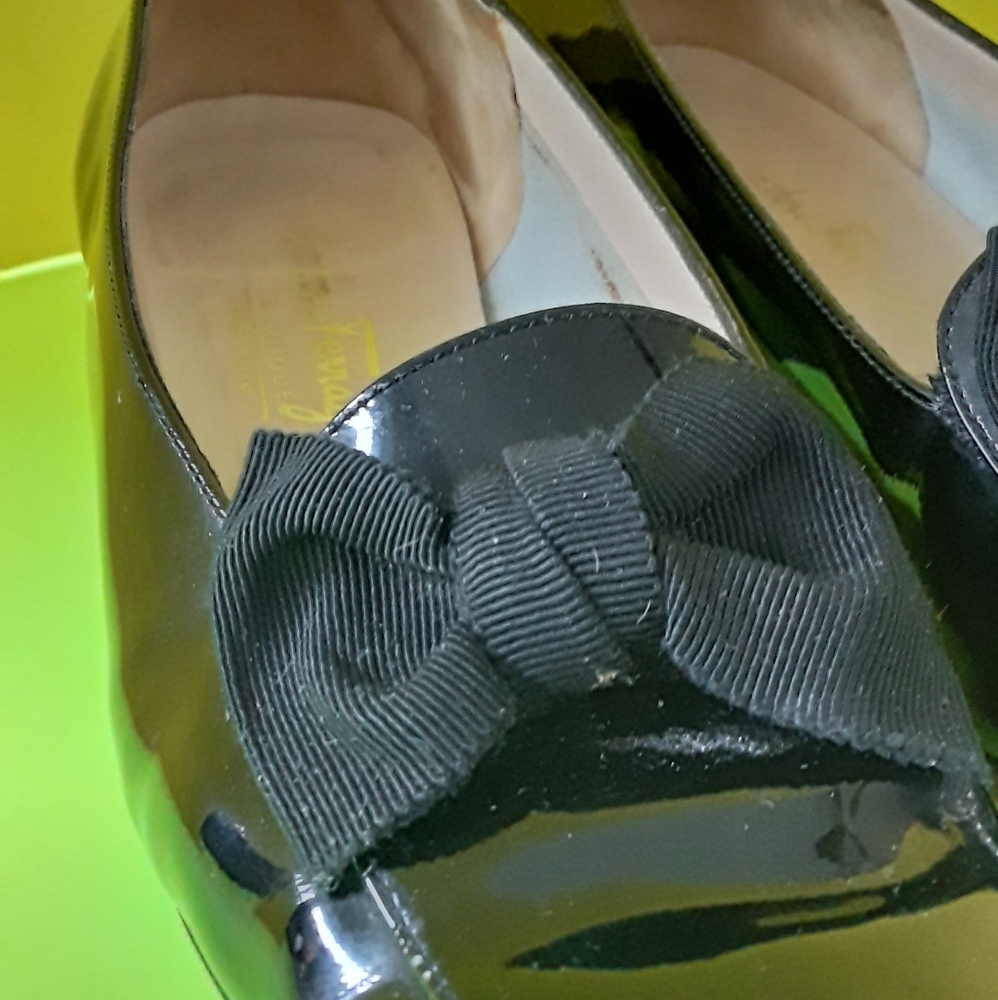 Salvatore Ferragamo patent leather women's shoes.